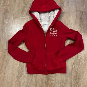 Vintage Y2K Abercrombie & Fitch Red zipup XS